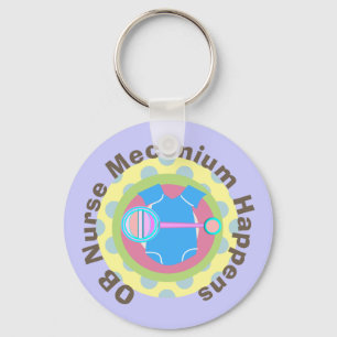 OB Nurse Gifts "Meconium Happens" Key Ring