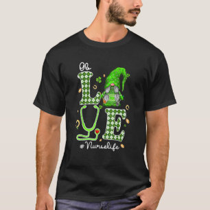 Ob Nurse St Patricks Day Love Stethoscope Rn Nurse T-Shirt