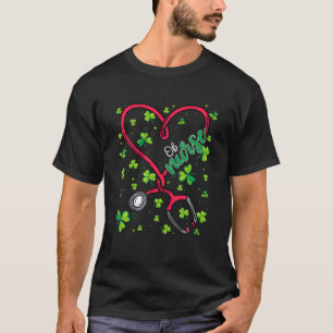 Ob Nurse St Patricks Day Love Stethoscope RN Nurse T-Shirt