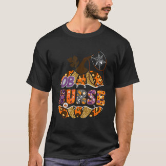 Ob Nurse Stethoscope Leopard Halloween Pumpkin Cos T-Shirt