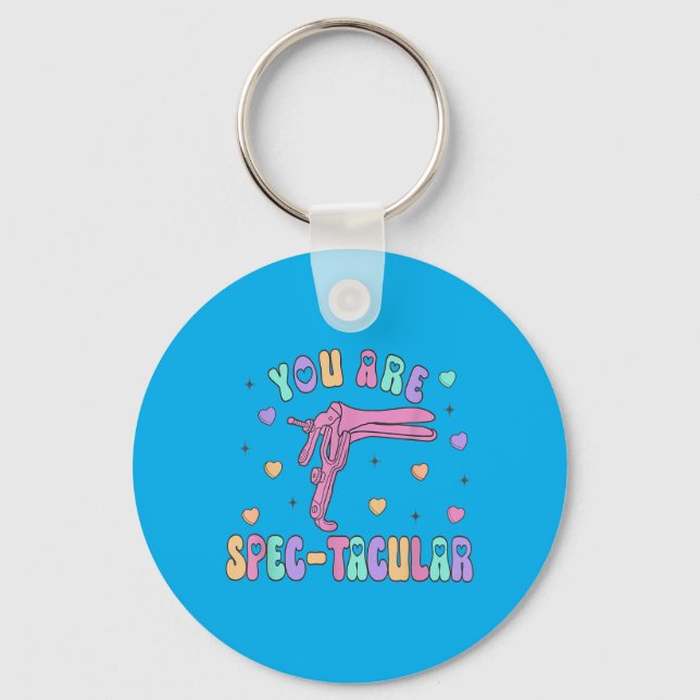 OB Nurse Valentines Speculum Obstetrician Key Ring (Front)