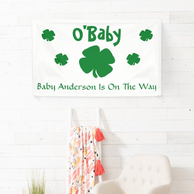 O'Baby St Patrick's Day Baby Shower Banner (Insitu)
