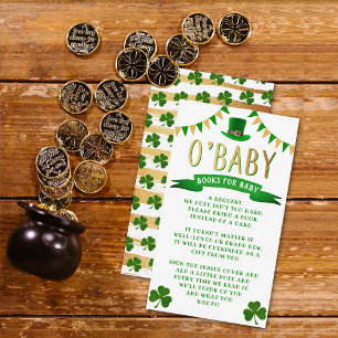 O'Baby St. Patrick's Day Baby Shower Book Request Enclosure Card