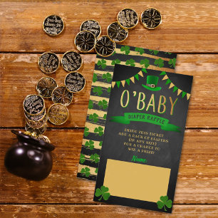 O'Baby St. Patrick's Day Baby Shower Diaper Raffle Enclosure Card