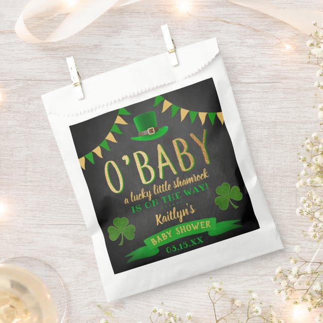 O'Baby St. Patrick's Day Baby Shower Favour Bags (Clipped)