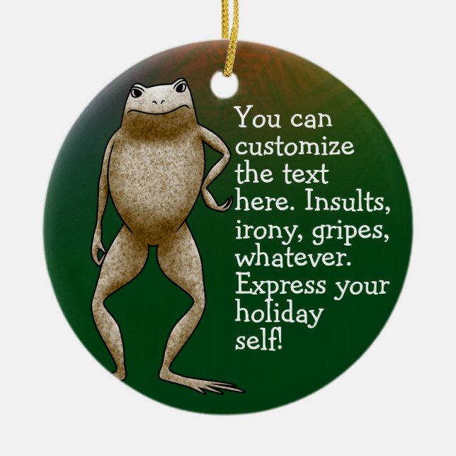 Obadiah Toad Customisable Ceramic Tree Decoration (Front)