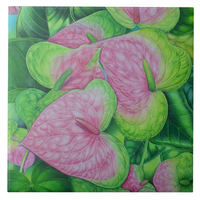 Obake Anthuriums Tile (Front)