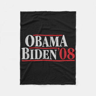 Obama 08 Shirt - Retro Campaign Obama Biden Fleece Blanket