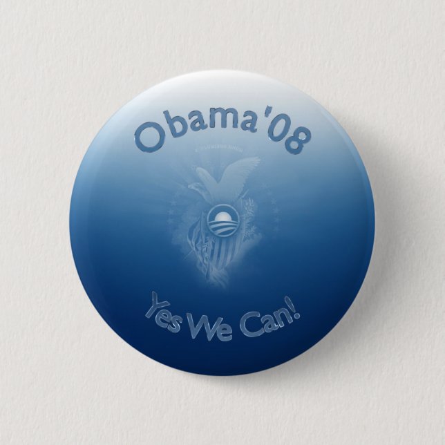 Obama 08 - Yes We Can! 6 Cm Round Badge (Front)