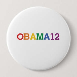 OBAMA 12 RAINBOW -.png 10 Cm Round Badge
