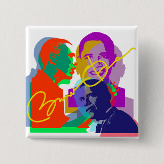 Obama 15 Cm Square Badge