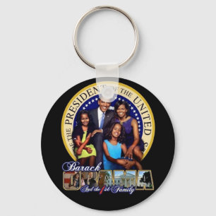 OBAMA-1ST FAMILY-Keychain Key Ring