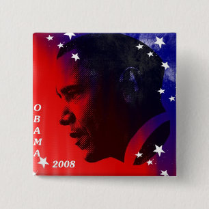 Obama 2008 15 cm square badge
