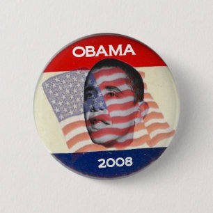 Obama 2008 Flag 6 Cm Round Badge