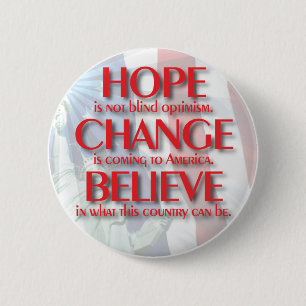 Obama 2008 Hope Change Button 61019