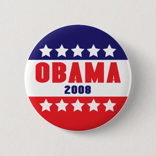 Obama 2008 Stars & Bars Button 61017 (Front)