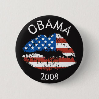 Obama 2008 US Lips Button 61015