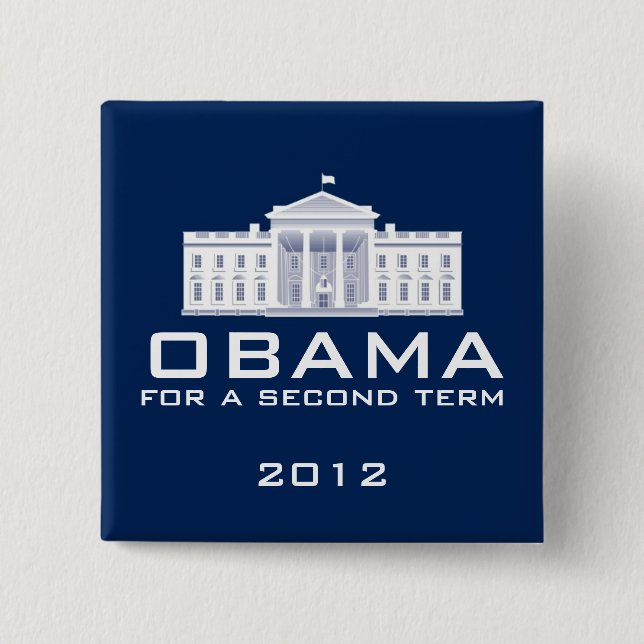 Obama 2012 15 cm square badge (Front)