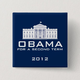 Obama 2012 15 cm square badge