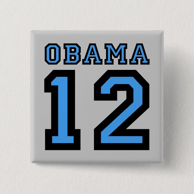 Obama 2012 15 cm square badge (Front)