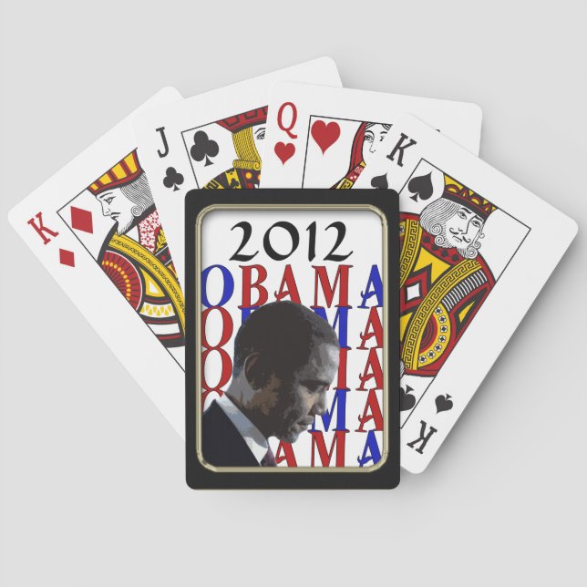 Obama 2012  Black Frame Bicycle® Play Playing Cards (Back)