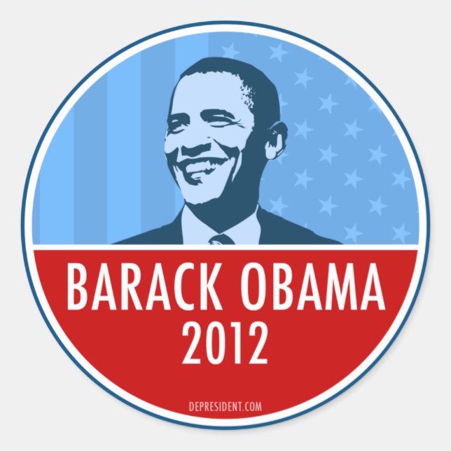 Obama 2012 classic round sticker (Front)