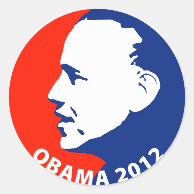 Obama 2012 classic round sticker (Front)