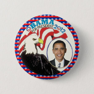 Obama 2012 Eagle Design 6 Cm Round Badge