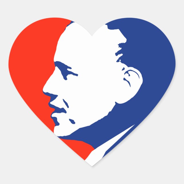 Obama 2012 heart sticker (Front)
