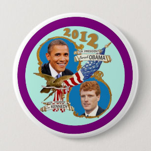 Obama 2012 Kennedy Coat Tail 10 Cm Round Badge