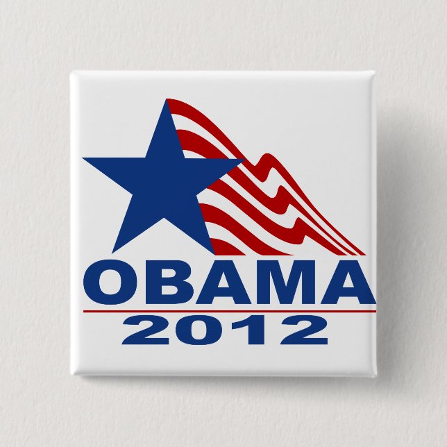 Obama 2012 Merchandise 15 Cm Square Badge (Front)