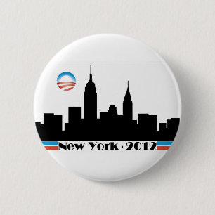 Obama 2012 New York City Skyline 6 Cm Round Badge
