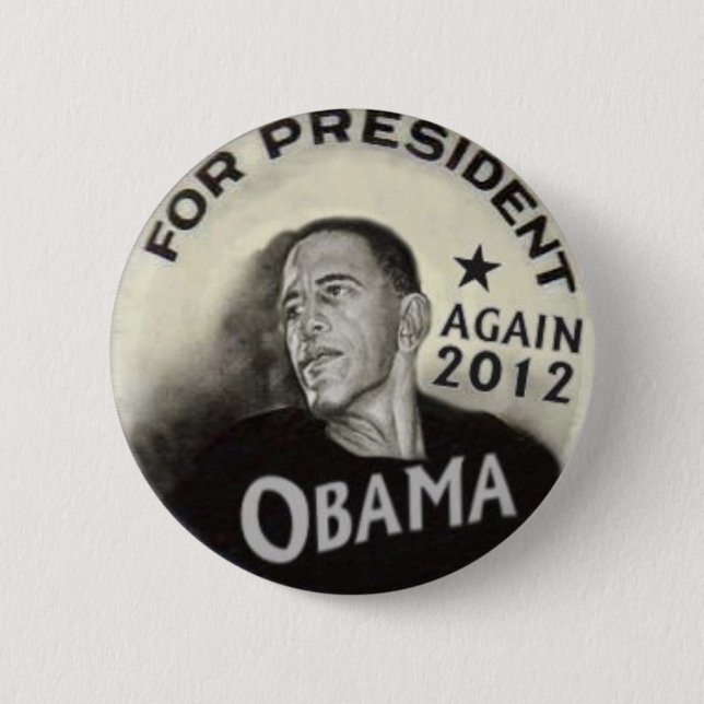 Obama 2012 Noir Button (Front)