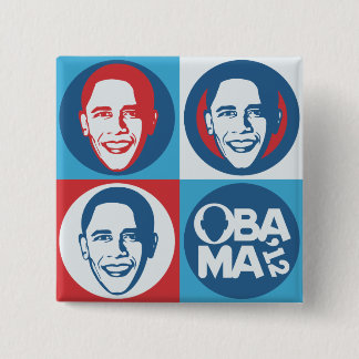 Obama 2012 Pop Art Square Button