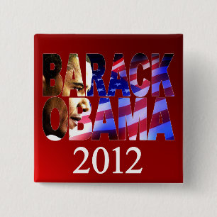 Obama 2012 Profile Cutout Campaign Button