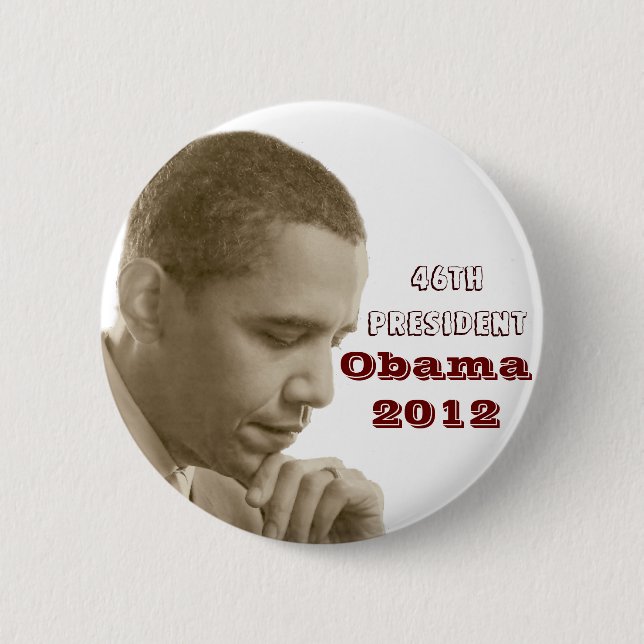 Obama 2012 Re-Elected_ 6 Cm Round Badge (Front)