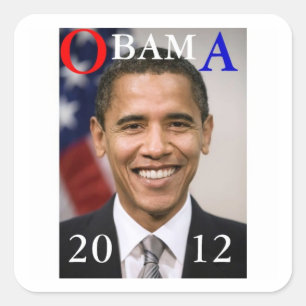 OBAMA 2012 SQUARE STICKER
