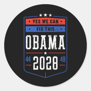 Obama 2028 44 48 Premium Classic Round Sticker