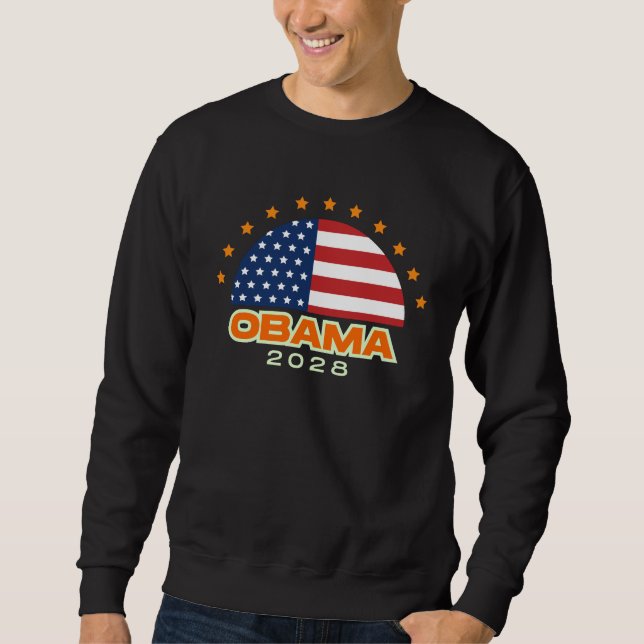Obama 2028 American Flag Hope Sweatshirt (Front)