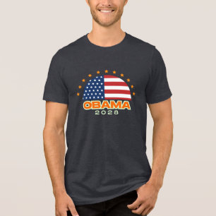 Obama 2028 American Flag Hope Tri-Blend Shirt