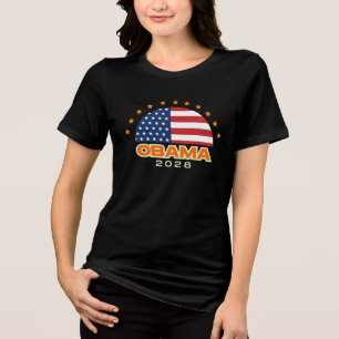 Obama 2028 American Flag Hope Tri-Blend Shirt