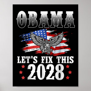 Obama 2028 American Flag Obama For President 2028 Poster