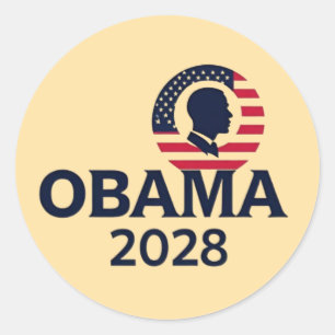 Obama 2028 – Barack Obama Reelection Classic Round Sticker