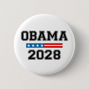 Obama 2028 Democracy Election USA 6 Cm Round Badge