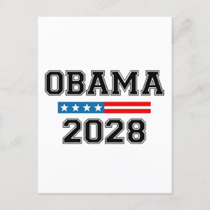 Obama 2028 Democracy Election USA  Announcement Postcard