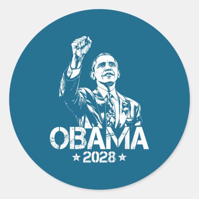 Obama 2028 Let's Fix This Obama 48th President Classic Round Sticker (Front)