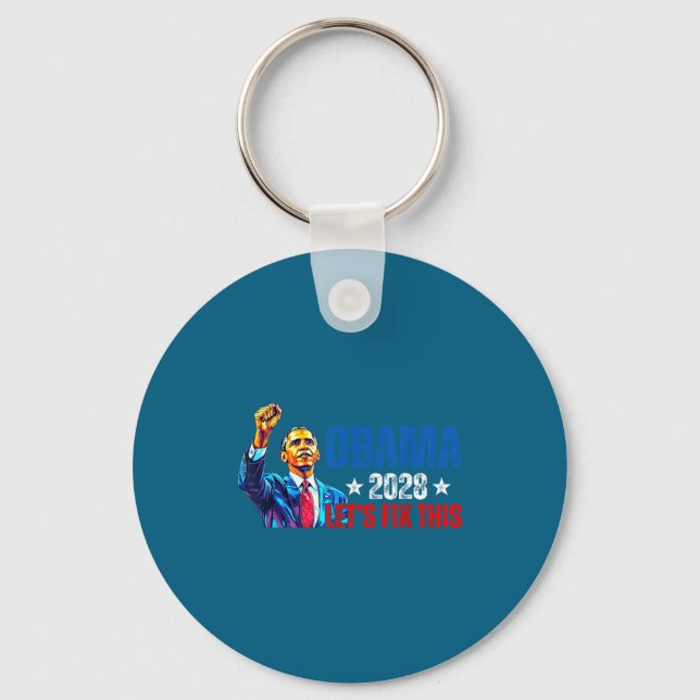 Obama 2028 Let's Fix This Obama 48th President Key Ring (Front)