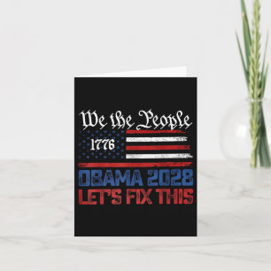 Obama 2028 Lets Fix This We The People Vintage Ame Card