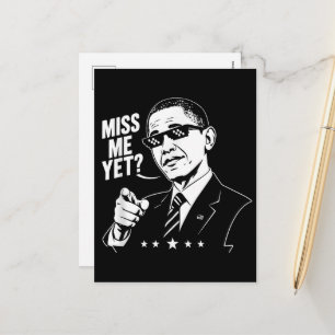 Obama 2028 Miss Me Yet President 44 Funny Holiday Postcard