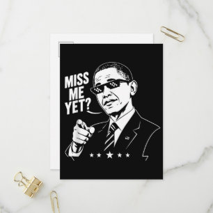 Obama 2028 Miss Me Yet President 44 Funny Invitation Postcard